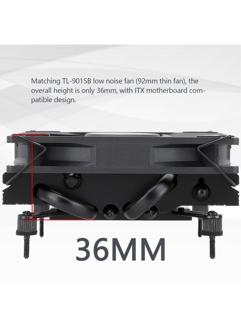 Thermalright Thermalright AXP90 X36 Black Low Profile CPU Cooler, with 92mm TL-9015B Slim PWM Fan, ITX CPU Cooler, AGHP Technology, 36mm Height,for AMD AM4 AM5/Intel 1150/1151/1155/1156/1200/1700(AXP90 X36 Black)  - Image 3