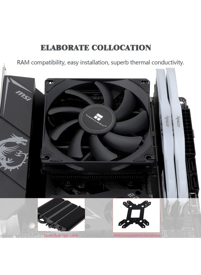 Thermalright Thermalright AXP90 X36 Black Low Profile CPU Cooler, with 92mm TL-9015B Slim PWM Fan, ITX CPU Cooler, AGHP Technology, 36mm Height,for AMD AM4 AM5/Intel 1150/1151/1155/1156/1200/1700(AXP90 X36 Black)  - Image 4