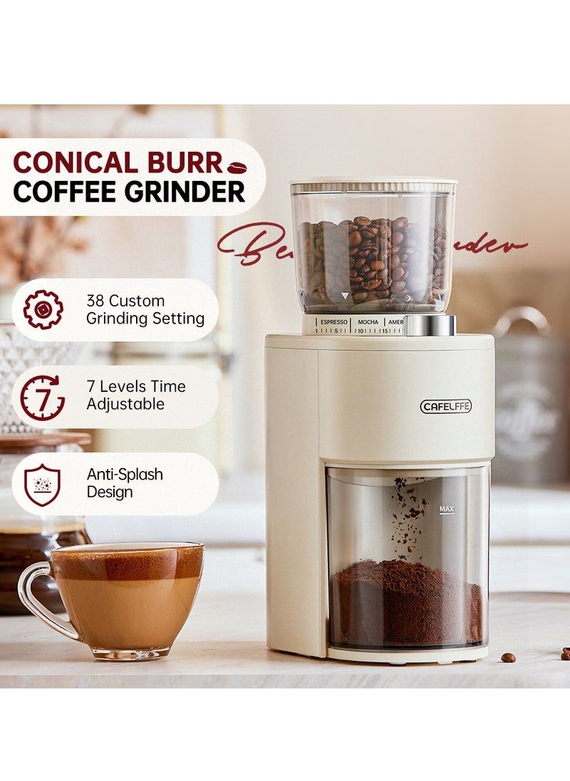 Cafelffe - Burr Coffee Grinder, Electric Conical Coffee Bean Grinder With 48 Precise Settings Adjustable Grind Settings For 2-12 Cups - Image 1