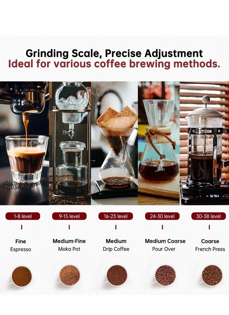 Cafelffe - Burr Coffee Grinder, Electric Conical Coffee Bean Grinder With 48 Precise Settings Adjustable Grind Settings For 2-12 Cups - Image 1