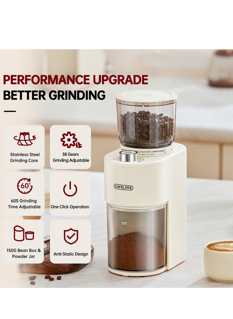 Cafelffe - Burr Coffee Grinder, Electric Conical Coffee Bean Grinder With 48 Precise Settings Adjustable Grind Settings For 2-12 Cups - Image 1