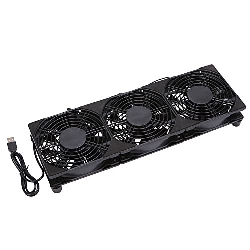 PANO-MOUNTS 3x120mm 360mm USB Cooling Fan System for Router Rack, DIY Audio Video Network Cabinet & Server - 5V Quiet Operation Computer Racks, Equipment Workstation/Mining Machine/Laptop Cooling - Image 1