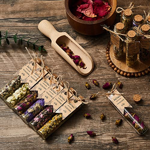 Otuuz 48 Pcs Wedding Gifts Tea Party Favors for Women Bulk Rustic Bridal Shower Bridesmaid Gift for Guest Best Wishes Wedding Decor Souvenirs Dried Flower Tea Jar for Engagement Birthday, 6 Flavor - Image 3