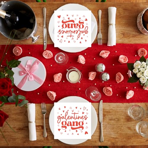 Luktastic Galentines Napkins, 50Pcs Galentines Gang Cocktail Paper Napkins, Girls Ladies Galentine's Day Decorations, Disposable Guest Hand Towels for Home Dinner Valentine's Day Party Supplies Tableware Decor - Image 5