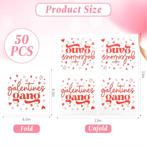 Luktastic Galentines Napkins, 50Pcs Galentines Gang Cocktail Paper Napkins, Girls Ladies Galentine's Day Decorations, Disposable Guest Hand Towels for Home Dinner Valentine's Day Party Supplies Tableware Decor - Image 2