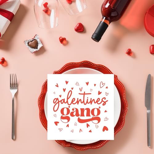 Luktastic Galentines Napkins, 50Pcs Galentines Gang Cocktail Paper Napkins, Girls Ladies Galentine's Day Decorations, Disposable Guest Hand Towels for Home Dinner Valentine's Day Party Supplies Tableware Decor - Image 4