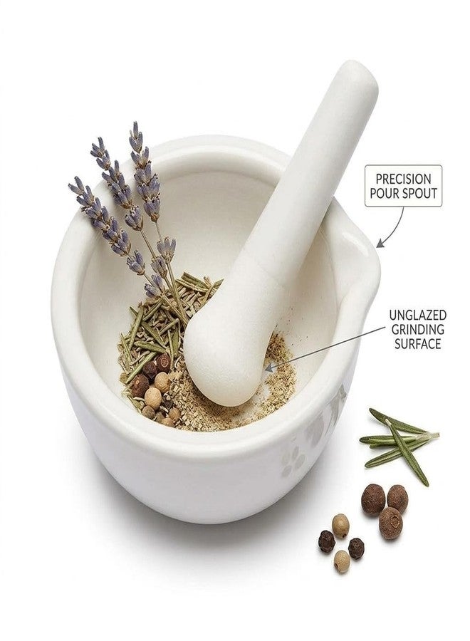 Yeehtech Mortar And Pestle, Spice Crusher, Ceramic Mixing Grinding Bowl, Pepper Mill Mortar Pestle, Garlic Grinder, Pharmacy Herbs Bowl Mill Crusher DIY Kitchen- 2.36 inch - Image 2