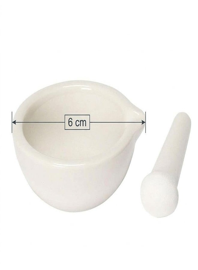 Yeehtech Mortar And Pestle, Spice Crusher, Ceramic Mixing Grinding Bowl, Pepper Mill Mortar Pestle, Garlic Grinder, Pharmacy Herbs Bowl Mill Crusher DIY Kitchen- 2.36 inch - Image 4