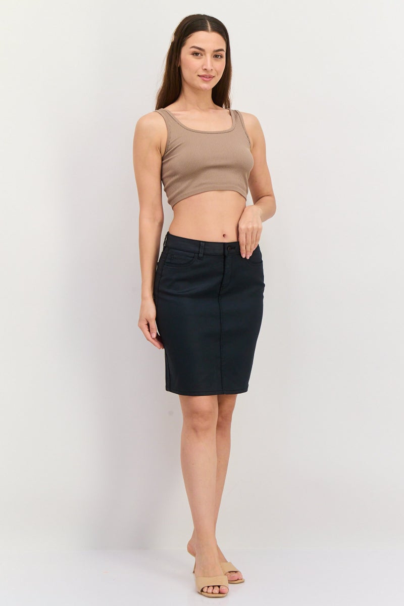 ESPRIT Women Solid Mini Skirt, Black - Image 3