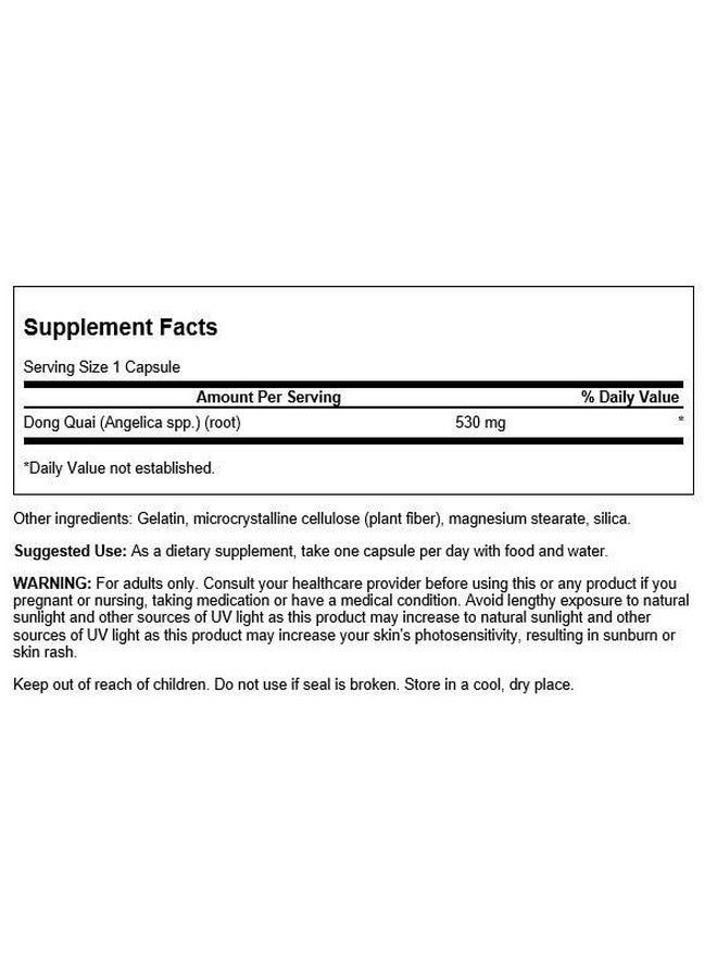 Swanson Dong Quai 530 Milligrams 100 Capsules - Image 2