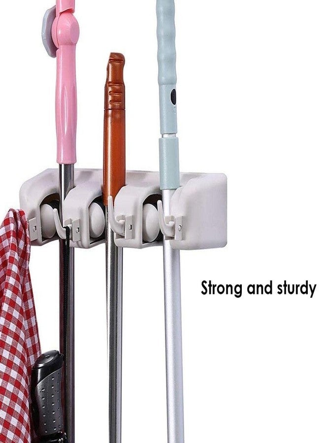 Oblivion Wall-Mounted Broom Holder 1 Pc – Non-Slip 3-Slot Mop & Stick Organizer Rack for Home, Kitchen, Bathroom, Garage, Space-Saving Multipurpose Storage System for Brooms, Mops & Cleaning Tools - Image 4
