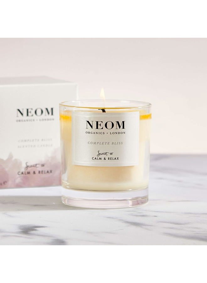 NEOM- Complete Bliss Scented Candle, 1 Wick | Blush Rose, Lime & Black Pepper | Essential Oil Aromatherapy Candle | Scent to De-Stress - Image 4