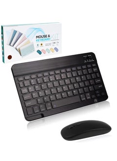 Aookay Arabic and English Bluetooth Keyboard and Mouse Combo, Ultra Slim Rechargeable Portable Wireless Keyboard Mouse Set for Android, Windows, Tablet, Mobile, iPhone, iPad, Desktop, Laptop (Black)  - Image 1