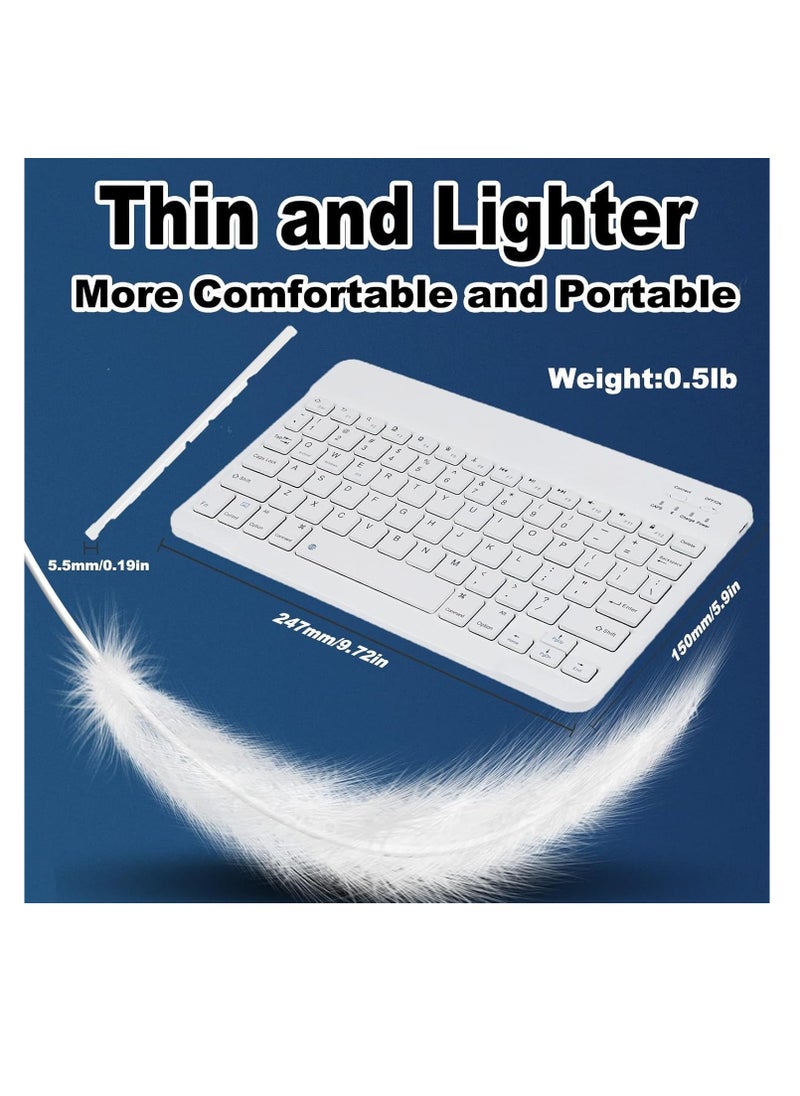 Aookay - Arabic and English Bluetooth Keyboard and Mouse Combo, Ultra Slim Rechargeable Portable Wireless Keyboard Mouse Set for Android, Windows, Tablet, Mobile, iPhone, iPad, Desktop, Laptop (Black) - Image 1