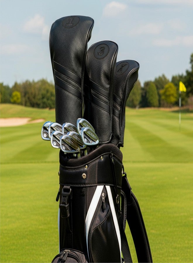 ProActive Sports | Vintage Golf Club Head Covers | for Drivers, Fairway Woods, and Hybrids | Classy Headcovers That Fit Most Clubs | Classic Leather Look | 5-Wood Headcover | Black - Image 5