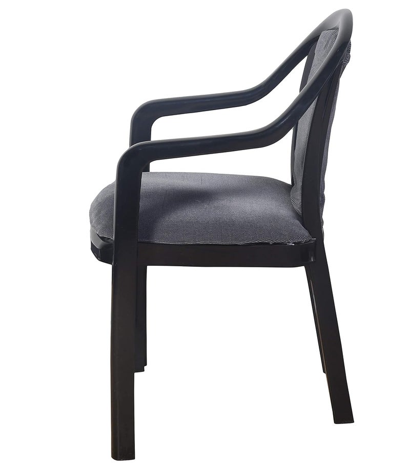 SUPREME Supreme Ornate Cushion Plastic Chair for OfficeHome Use Set of 2 BlackGrey Dobby - Image 5