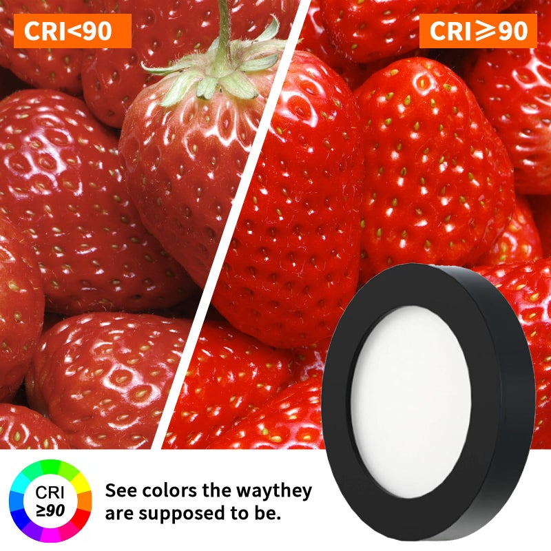 VST Under Cabinet Lights CCT 3000K-6000K, Puck Lights Color Temperature and Brightness Adjustable with Touch Switch and ETL Listed Led Driver, Plug in Led Light for Kitchen Under Cabinet Wardrobe - Image 2