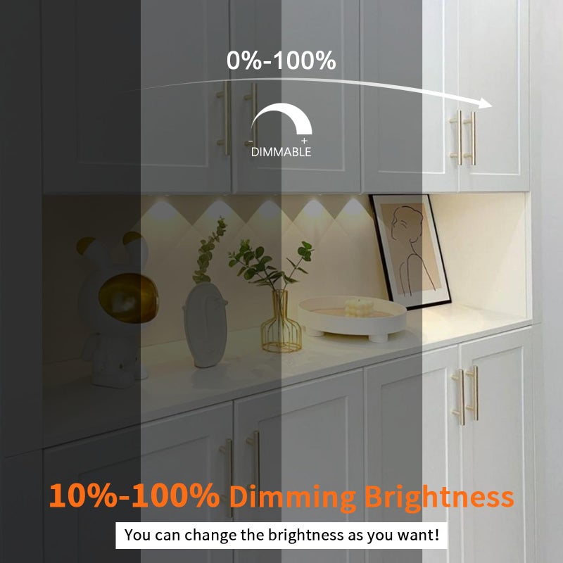 VST Under Cabinet Lights CCT 3000K-6000K, Puck Lights Color Temperature and Brightness Adjustable with Touch Switch and ETL Listed Led Driver, Plug in Led Light for Kitchen Under Cabinet Wardrobe - Image 5