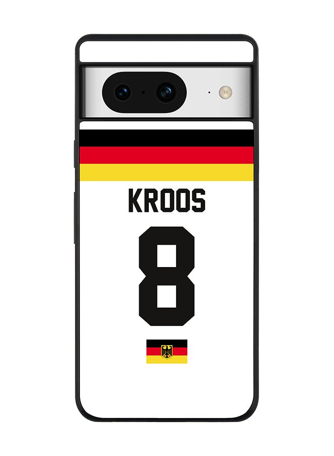 Stylizedd Rugged Black Edge case for Google Pixel 8, Custom Slim fit Flexible Anti Drop Thin Phone Case Cover - Football Team - Germany, Player Name - Kroos - Image 1