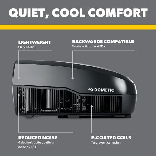 Dometic دومتيك فريش جيت 3 سيريز، مكيف هواء سقفي ميكانيكي قياسي للمركبات الترفيهية، 13.5K BTU، أسود - Image 3