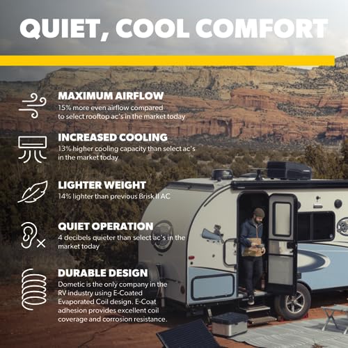 Dometic دومتيك فريش جيت 3 سيريز، مكيف هواء سقفي ميكانيكي قياسي للمركبات الترفيهية، 13.5K BTU، أسود - Image 5