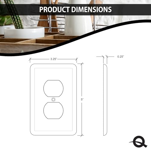 Questech Outlet Cover, Single Duplex Wall Plate 1-Gang Switch Plate Standard Size Electrical Outlet Receptacle Cover, Decorative Tumbled Texture, Gray, 3 Pack - Image 4