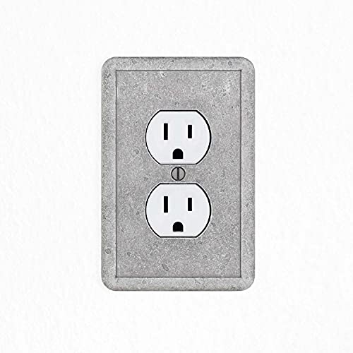 Questech Outlet Cover, Single Duplex Wall Plate 1-Gang Switch Plate Standard Size Electrical Outlet Receptacle Cover, Decorative Tumbled Texture, Gray, 3 Pack - Image 2