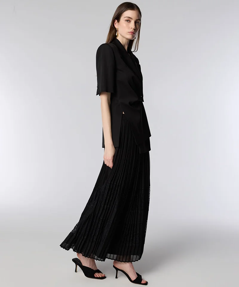 ايبيكيول Lace-Trim Pleated Skirt