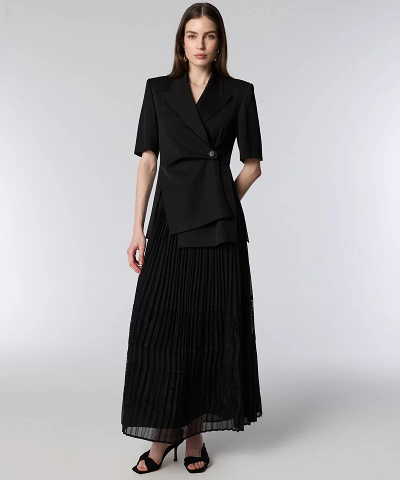 ايبيكيول Lace-Trim Pleated Skirt