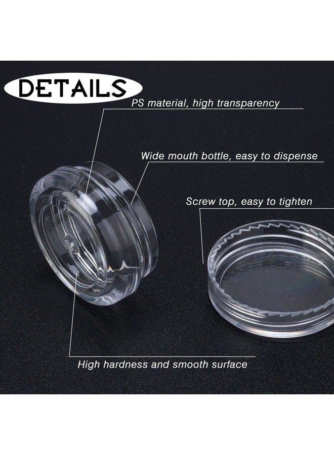 HPPFFY 50 Count 3 Gram Sample Containers, Clear Lip Balm Containers with Lids, Small Plastic Sample Jars with 4 Mini Spoons, 50pcs Labels (Clear Lid) - Image 3