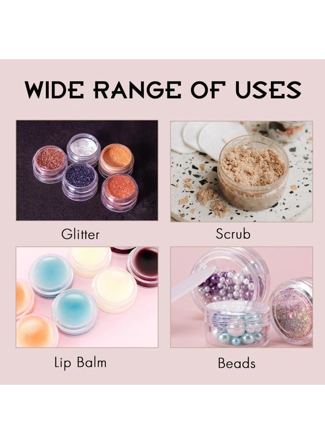 HPPFFY 50 Count 3 Gram Sample Containers, Clear Lip Balm Containers with Lids, Small Plastic Sample Jars with 4 Mini Spoons, 50pcs Labels (Clear Lid) - Image 5