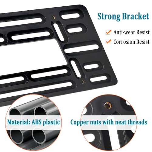 Aootf Front License Plate Bracket Holder- Front License Plate Mounting Kit for 2 Drill Holes Bumper, Universal Car Tag Adapter with Anti Theft Stainless Steel Screw Bolt Caps - Image 2