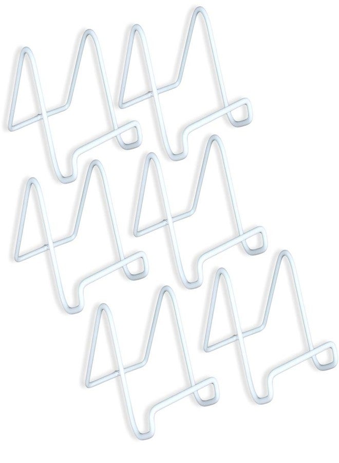 BANBERRY DESIGNS White Wire Easels - Plate Stands - Display Holder - White Metal - 3 Inch - Pack of 6 - Image 1