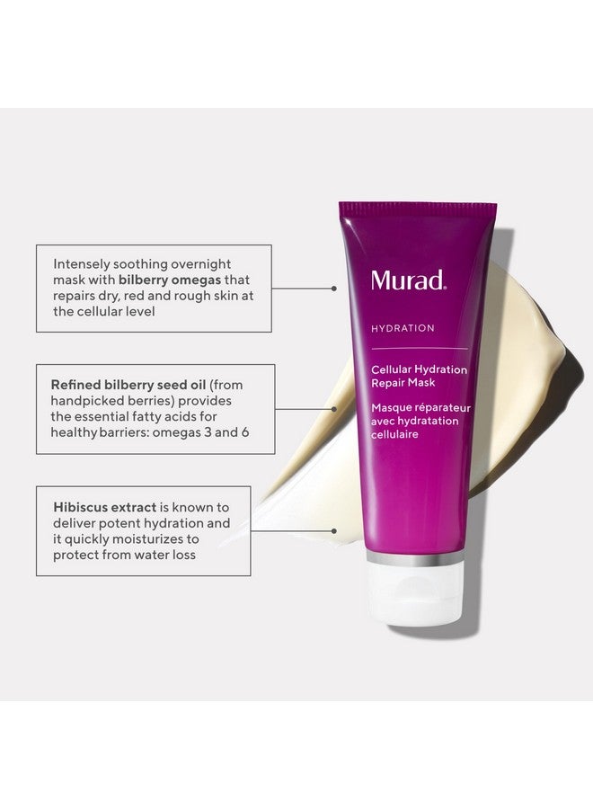 Murad Cellular Hydration Barrier Repair Mask - Hydrating Face Mask, Formulated with Bilberry Omegas, Hibiscus Extract, and Canadian Willowherb, Visibly Repairs Dry, Red, and Rough Skin - 2.7 Fl Oz - Image 2