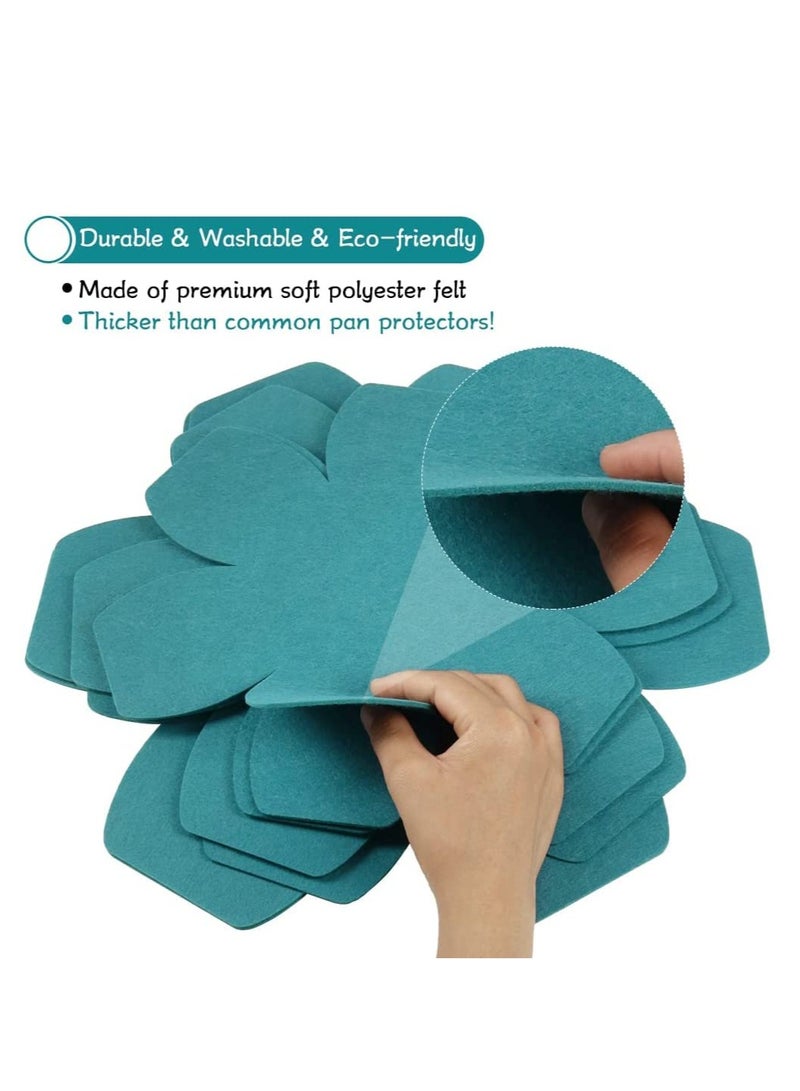 KASTWAVE Pot Pan Protectors,KASTWAVE Larger & Thicker Felt Pan Separators Pads, Set of 6 and 3 Different Sizes, Pot Protectors for Stacking and Protecting Your Cookware - Image 5