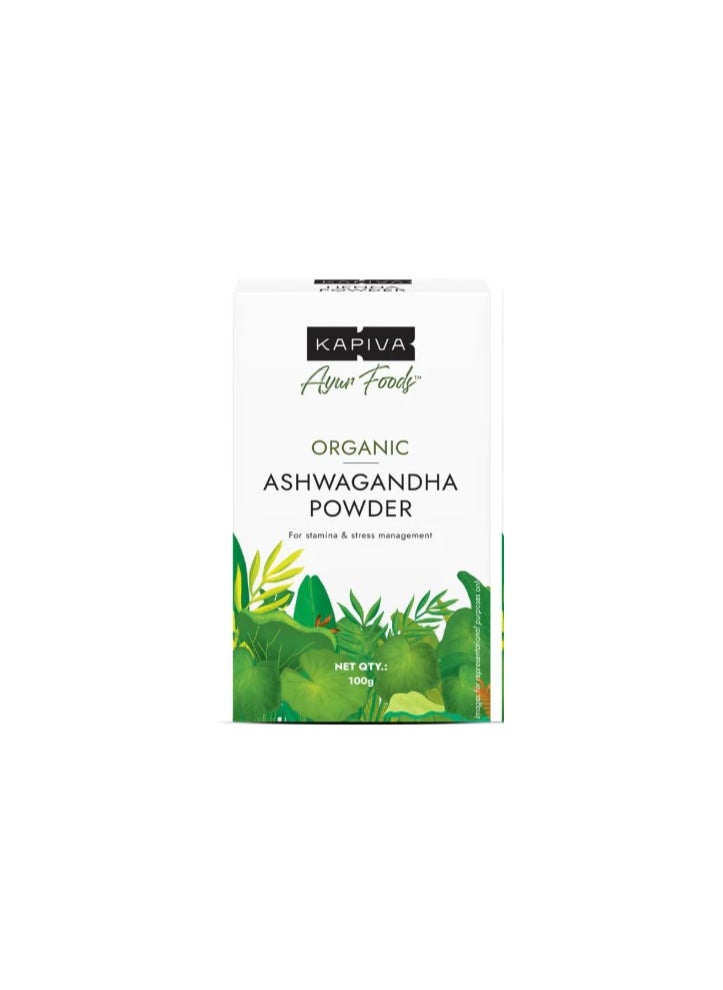 Kapiva KAPIVA AYUR FOODS ORGANIC ASHWAGANDHA POWDER 100G  - Image 1
