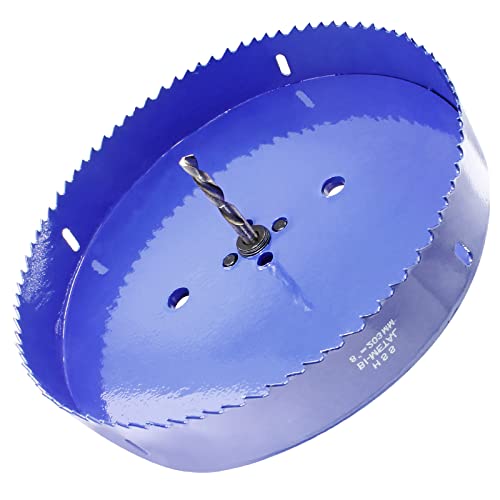 Luomorgo 203mm/8 inch Hole Saw with Arbor, 1 1/4 inch Cutting Depth HSS Bi-Metal Hole Cutter for Wood Cornhole Boards Plastic Drywall & Metal Sheet - Image 3
