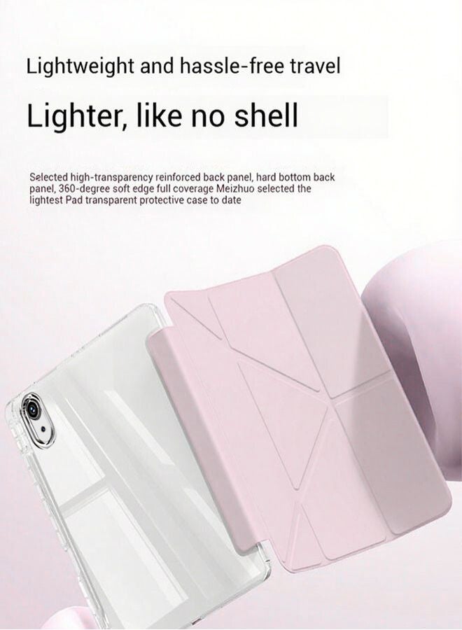 iPad 11th Generation Case (A16 2025) Case and iPad 10th 10.9 Inch Case With Pen Slot, iPad A16 Case Shockproof Y Folding Stand, Transparent Tpu Protective Case, iPad Cover With Flip Cover Stand Smart Wake-Up/ AED 23 Gift Set Anti-Glare Protective Film - Pink - Image 5