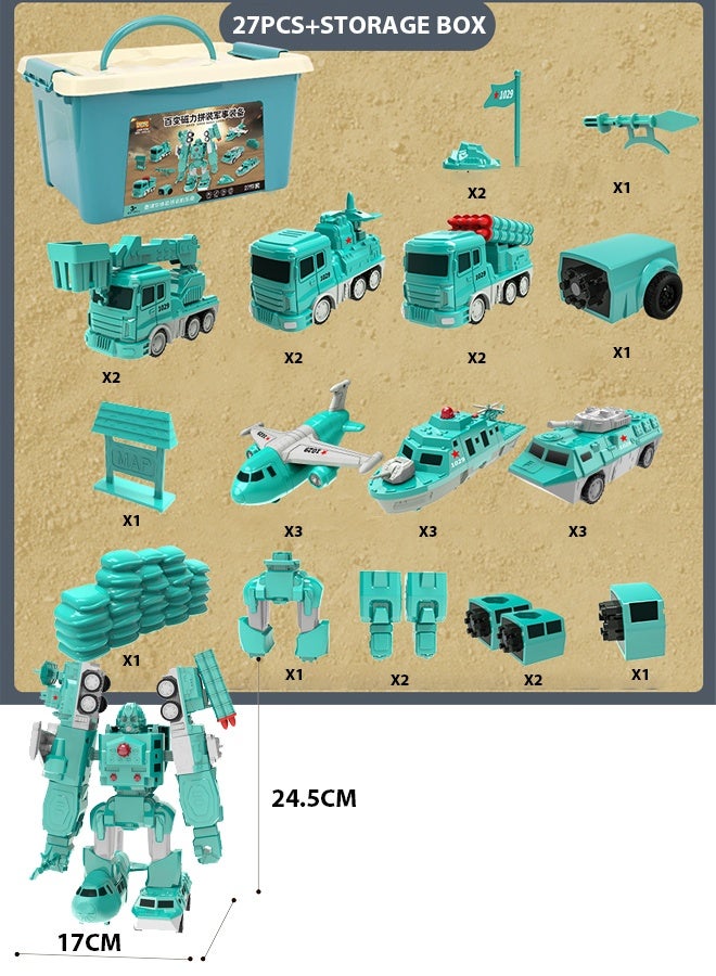 Magnetic Transform Engineering Car Assembled Toys with Storage Box, Magnetic Cars and Trucks for Kids, Magnetic Blocks for Toddlers,Outdoor Activities for Kids 3 years old and above - Image 2