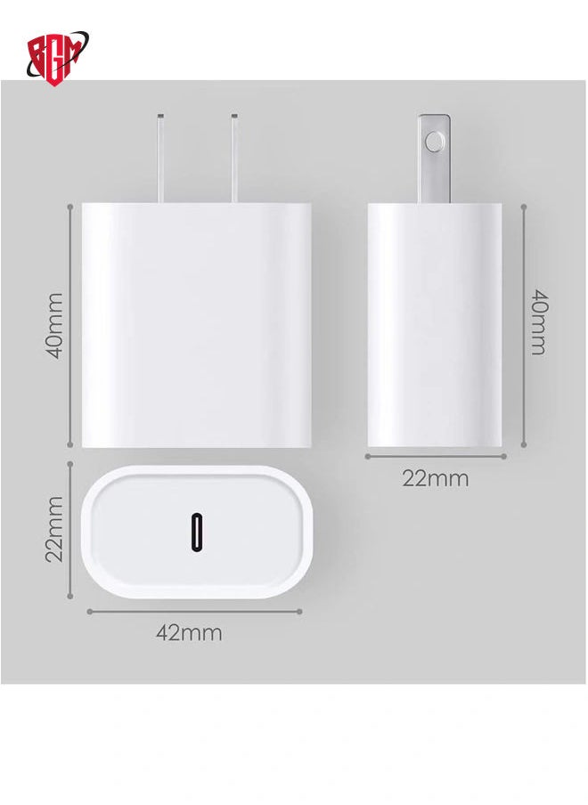 iPhone Charger USB-C Power Adapter : 20W USB C Wall Charger, Fast Charging Type C Chargers Block Compatible with iPhone 14/13/12/11/Ipad/Ipad Pro