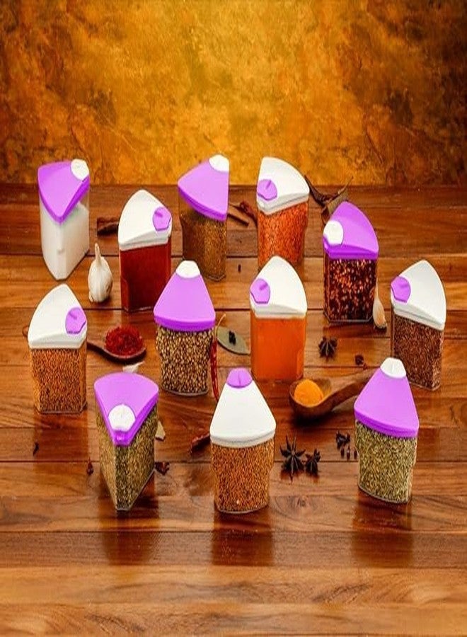 Hometrix Multipurpose Revolving Plastic Spice Rack Masala Organiser With Container Spice Stand For Kitchen Storage,Jar & Container,Spice Rack,Spice Jar Set (12 Pcs) - Countertop, Tiered Shelf - Image 3