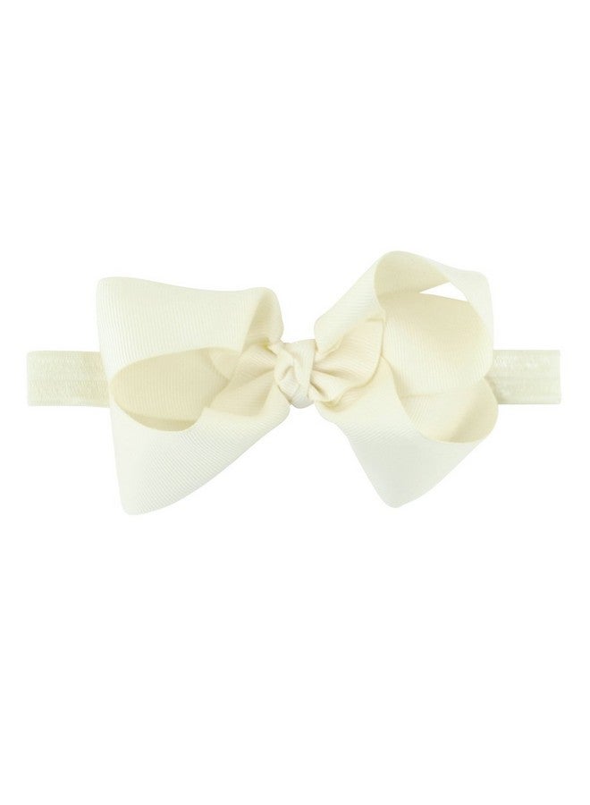 RuffleButts Girls Ivory Bow Headband - One Size - Image 1