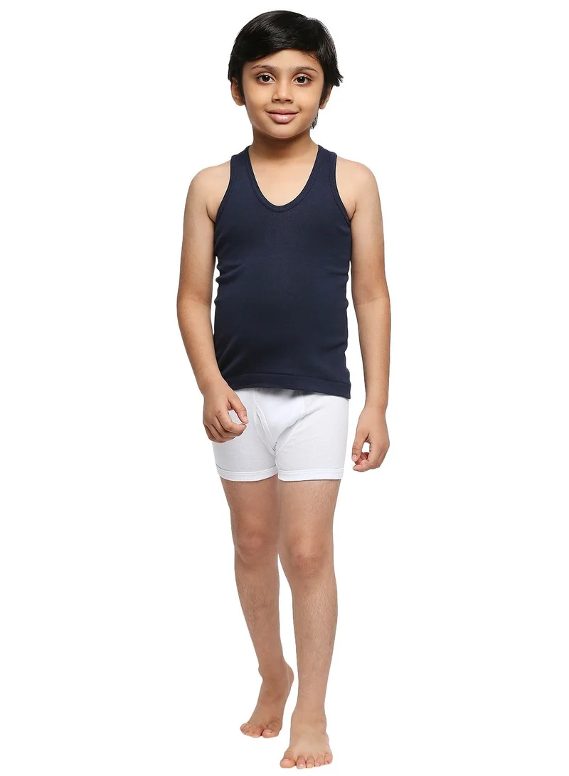 BYC BOY'S COTTON VEST (PACK OF 3) - NAVY BLUE