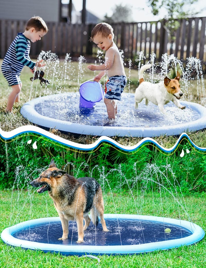 Jasonwell Splash Pad Sprinkler for Kids Splash Play Mat Outdoor Water Toys Inflatable Splash Pad Baby Toddler Pool Boys Girls Children Outside Backyard Dog Sprinkler Pool Age 1 2 3 4 5 6 7 8 9 3XL - Image 4