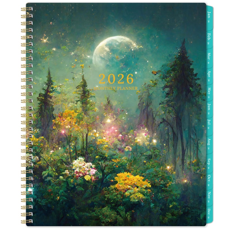 Pinchoco 2026 Monthly Planner/Calendar - 2026 Planner, JAN 2026 - DEC 2026, 9" x 11" Monthly Planners 2026, 2026 Calendar Planner with Spiral Binding + Tabs + Back Pocket - Image 1
