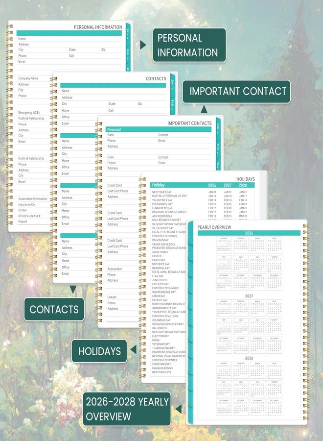 Pinchoco 2026 Monthly Planner/Calendar - 2026 Planner, JAN 2026 - DEC 2026, 9" x 11" Monthly Planners 2026, 2026 Calendar Planner with Spiral Binding + Tabs + Back Pocket - Image 3