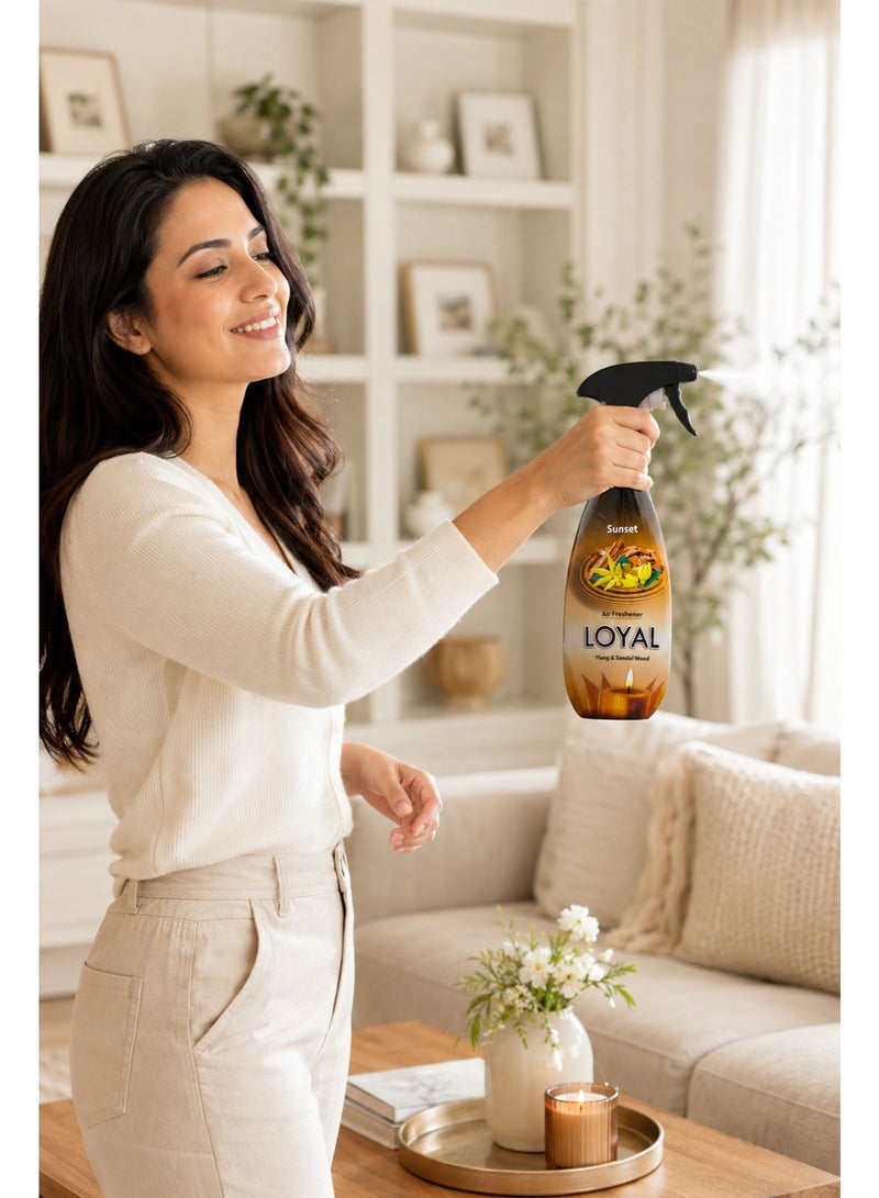 loyal Air Freshener Sunset Spray – Ylang & Sandal Wood 450ML, Concentrated Liquid Room Freshener for Home, Office & Odor Removal - Image 4