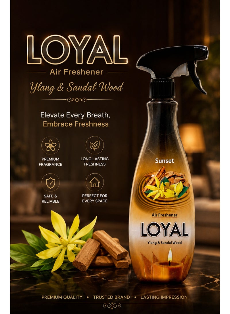loyal Air Freshener Sunset Spray – Ylang & Sandal Wood 450ML, Concentrated Liquid Room Freshener for Home, Office & Odor Removal - Image 5
