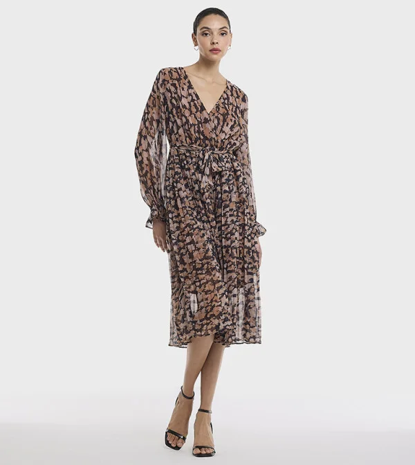 بي سي بي جي Printed V-Neck Dress