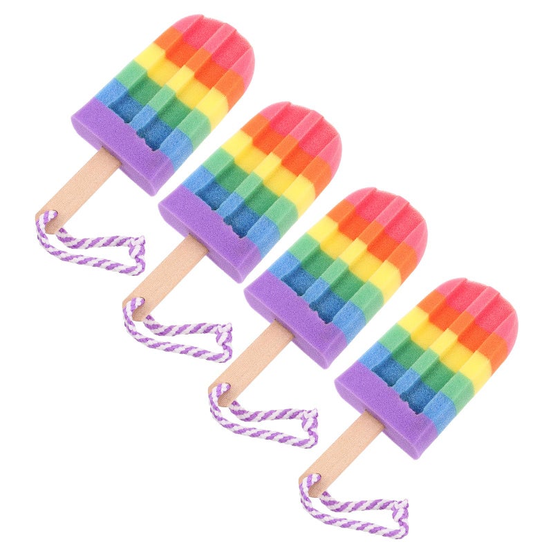 4pcs Soft Exfoliating Body Scrubber Sponges Gentle Skin Scrub Back Bath Set - Image 2